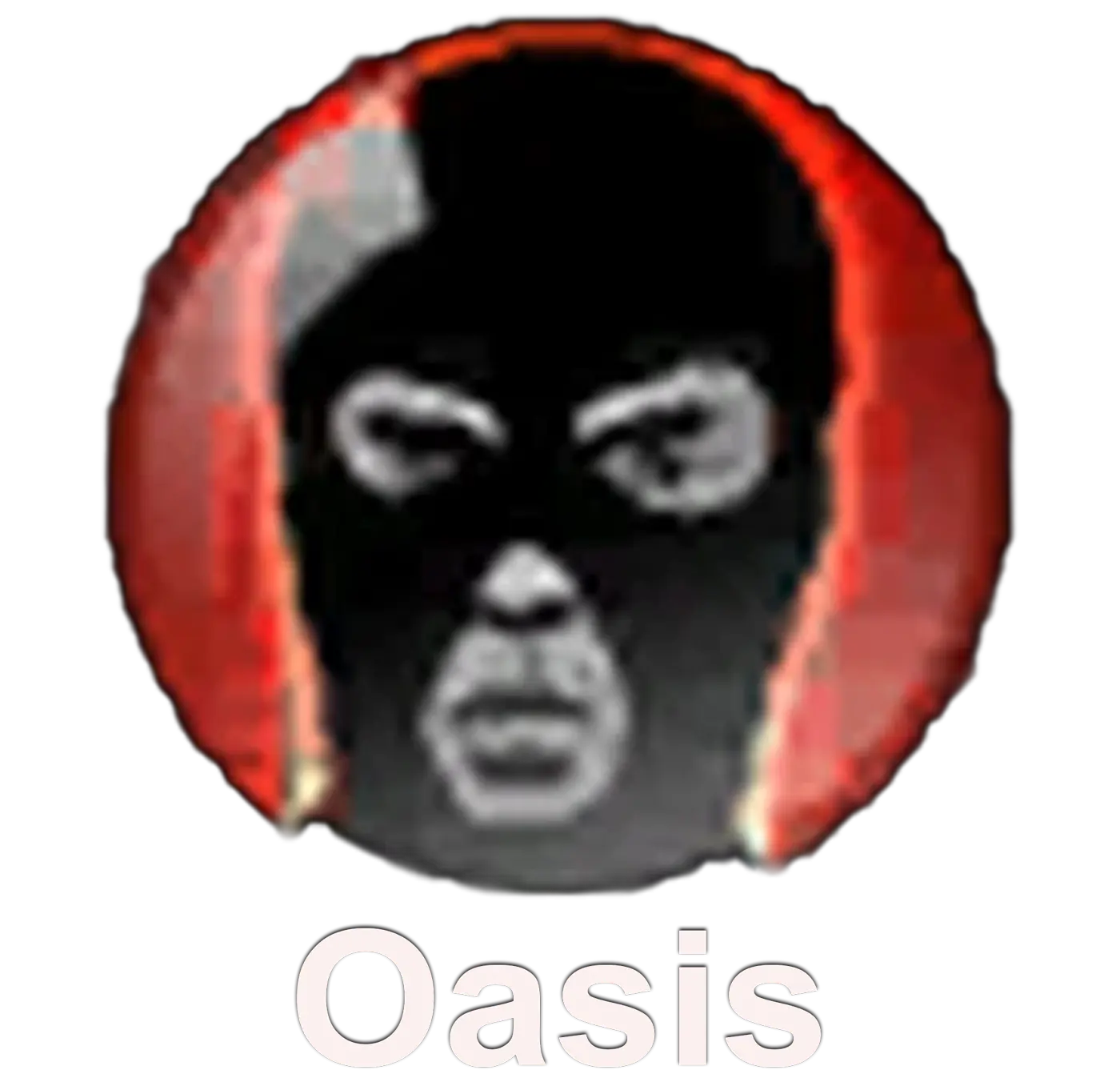 Masked OASIS red tee texture graphic
