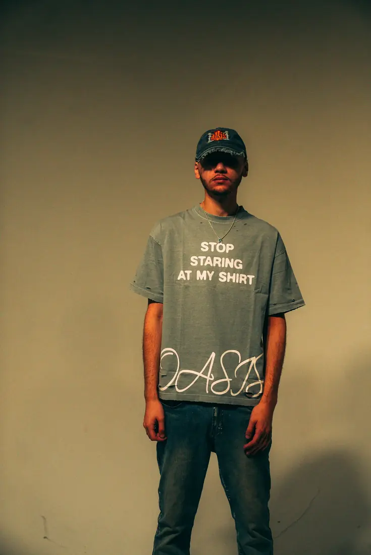 OASIS Stop Staring shirt portrait